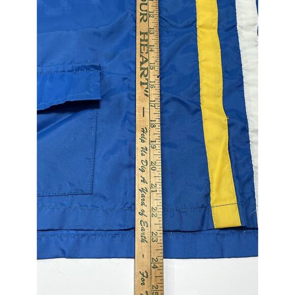 VINTAGE BELL SYSTEM BLUE YELLOW WHITE RACING JACKET SIZE MEDIUM FLEECE LINED - Picture 10 of 10